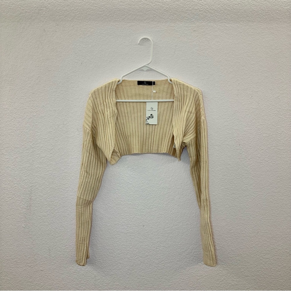 Cream Cropped Cardigan